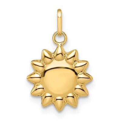 Puffed Sun Pendant 14k Gold Polished YC1471, MPN: YC1471, 196904073483