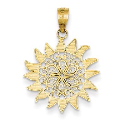 Filigree Sun Pendant 14k Gold Polished K4812, MPN: K4812, 886774277622