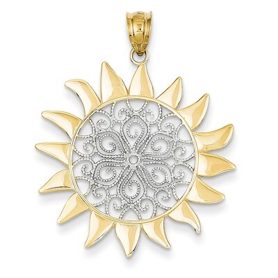 Sun Filigree Pendant 14K Gold &amp; Rhodium K4814, MPN: K4814, 883957140537