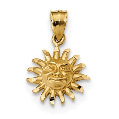 Sun Pendant 14k Gold Satin Diamond-cut K5967, MPN: K5967, 883957951638