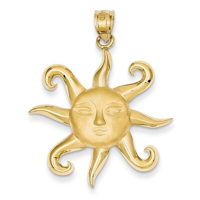 Satin Polished Sun Pendant 14k Gold C2283, MPN: C2283, 752908160125