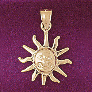 Dazzlers Jewelry Sun Pendant Necklace Charm Bracelet in Yellow, White or Rose Gold 5659, MPN: DZ-56…
