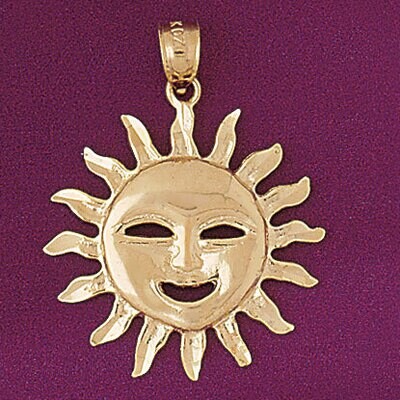 Dazzlers Jewelry Sun Pendant Necklace Charm Bracelet in Yellow, White or Rose Gold 5653, MPN: DZ-56…