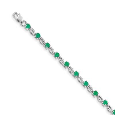 Emerald Gemstone Bracelet 14k White Gold BM4480-EM-W, MPN: BM4480-EM-W, 883957386003