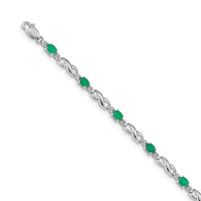 Emerald Gemstone Bracelet 14k White Gold Diamond BM4477-EM-001-WA, MPN: BM4477-EM-001-WA, 886774277…
