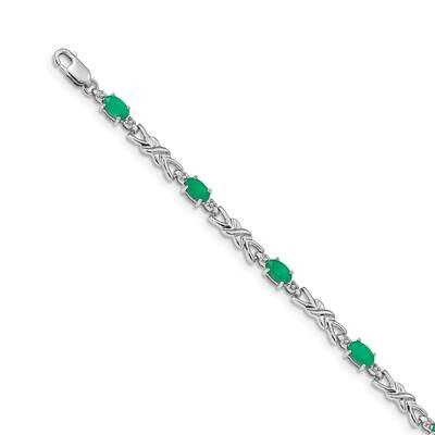 Emerald Gemstone Bracelet 14k White Gold Diamond BM4478-EM-001-WA, MPN: BM4478-EM-001-WA, 883957386…