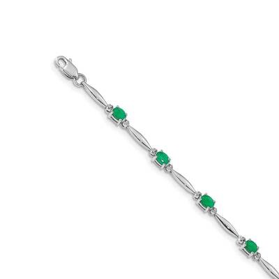 Emerald Gemstone Bracelet 14k White Gold Diamond BM4484-EM-001-WA, MPN: BM4484-EM-001-WA, 883957978…