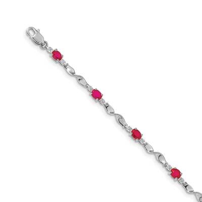 Diamond and Composite Ruby Gemstone Bracelet 14k White Gold BM4475-RU-001-WA, MPN: BM4475-RU-001-WA…