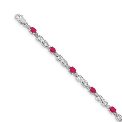 Diamond and Composite Ruby Gemstone Bracelet 14k White Gold BM4477-RU-001-WA, MPN: BM4477-RU-001-WA…