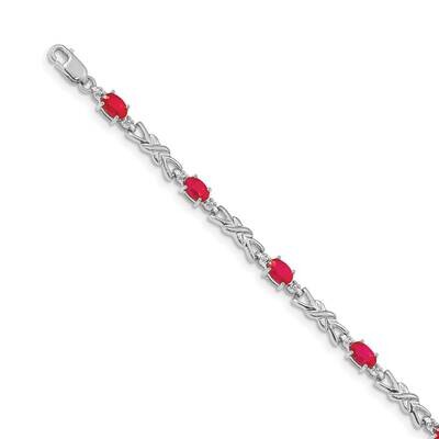 Diamond and Composite Ruby Gemstone Bracelet 14k White Gold BM4478-RU-001-WA, MPN: BM4478-RU-001-WA…