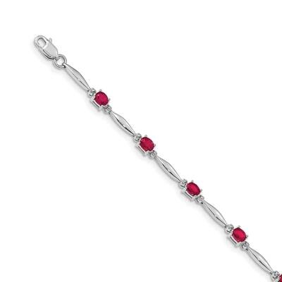 Diamond and Composite Ruby Gemstone Bracelet 14k White Gold BM4484-RU-001-WA, MPN: BM4484-RU-001-WA…