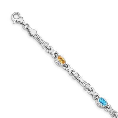 Rainbow Gemstone Bracelet 14k White Gold BM4497-RB-W, MPN: BM4497-RB-W, 883957254241