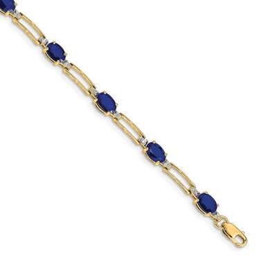 Sapphire Gemstone Bracelet 14k Gold Diamond BM4489-SA-005-YA, MPN: BM4489-SA-005-YA, 883957253589