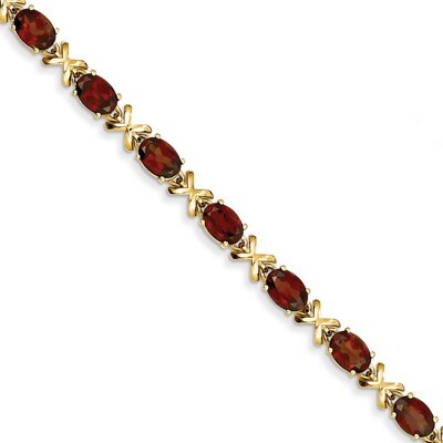7x5mm Oval Garnet bracelet 14k Gold X962GA, MPN: X962GA, 883957078632