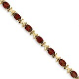 7x5mm Oval Garnet bracelet 14k Gold X962GA, MPN: X962GA, 883957078632