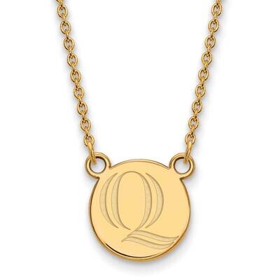 Quinnipiac University Small Pendant with Necklace Gold-plated Sterling Silver GP005QUU-18, MPN: GP0…