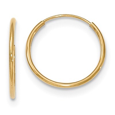 Polished Endless Tube Hoop Earrings 10k Gold 10T961, MPN: 10T961, 191101170010