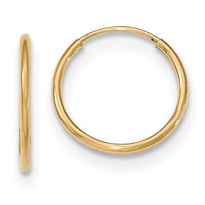 Polished Endless Tube Hoop Earrings 10k Gold 10T962, MPN: 10T962, 191101170027