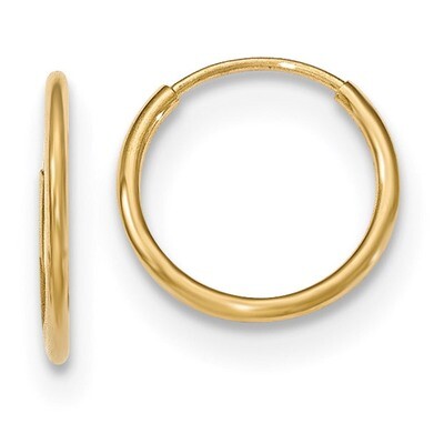 Polished Endless Tube Hoop Earrings 10k Gold 10T963, MPN: 10T963, 191101170034
