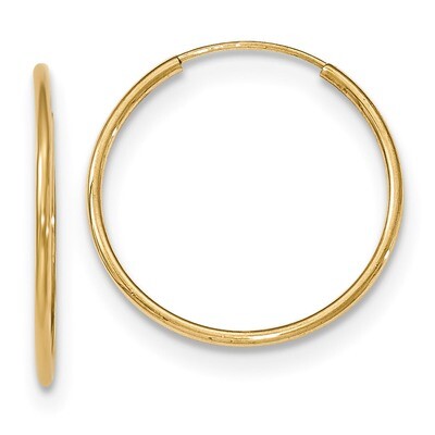 Polished Endless Tube Hoop Earrings 10k Gold 10T964, MPN: 10T964, 191101170041