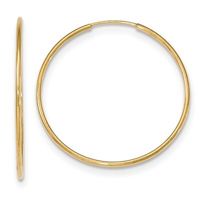 Polished Endless Tube Hoop Earrings 10k Gold 10T966, MPN: 10T966, 191101170065