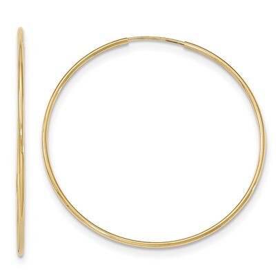 Polished Endless Tube Hoop Earrings 10k Gold 10T970, MPN: 10T970, 191101170102