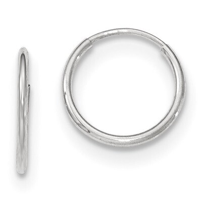 1.2mm Endless Hoop Earrings 10k White Gold 10T973, MPN: 10T973, 191101170133