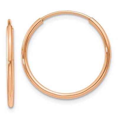 1.2mm Polished Endless Hoop Earrings 14k Rose Gold XY1236, MPN: XY1236, 883957997063