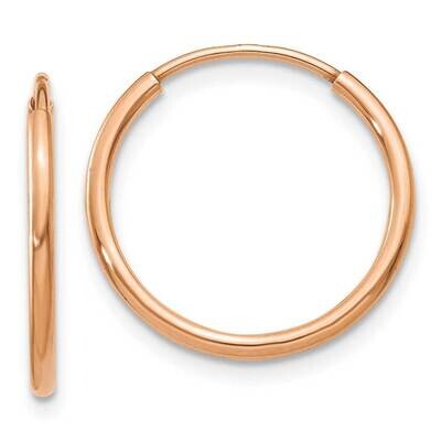 1.2mm Polished Endless Hoop Earrings 14k Rose Gold XY1235, MPN: XY1235, 883957997056