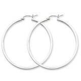 2mm Square Tube Hoop Earrings Sterling Silver Rhodium-plated QE4651, MPN: QE4651, 883957932613