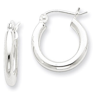 2.5mm Tube Hoop Earrings Sterling Silver Rhodium-plated QE4382, MPN: QE4382, 883957930039