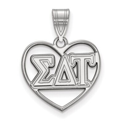 Sigma Delta Tau Heart Pendant Sterling Silver SS008SDT, MPN: SS008SDT, 886774610993