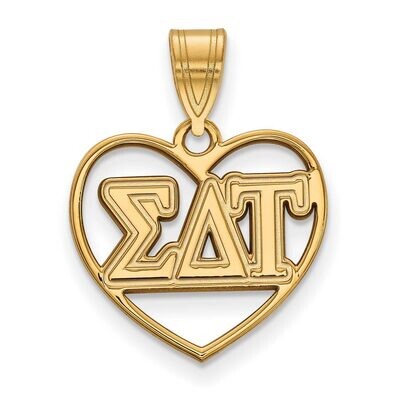 Sigma Delta Tau Heart Pendant Gold-plated Silver GP008SDT, MPN: GP008SDT, 886774907789