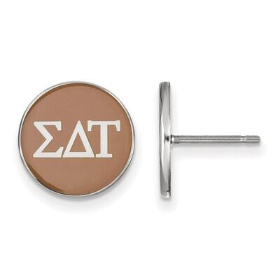 Sigma Delta Tau Enameled Post Earrings Sterling Silver SS031SDT, MPN: SS031SDT, 886774611228