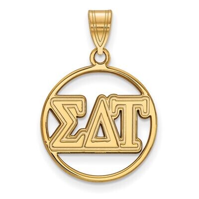 Sigma Delta Tau Small Circle Pendant Gold-plated Silver GP011SDT, MPN: GP011SDT, 886774913100