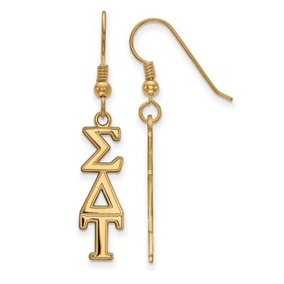 Sigma Delta Tau Dangle Medium Earrings Gold-plated Silver GP004SDT, MPN: GP004SDT, 886774898872