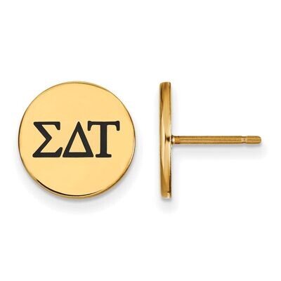 Sigma Delta Tau Enameled Post Earrings Gold-plated Silver GP033SDT, MPN: GP033SDT, 886774935928