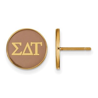 Sigma Delta Tau Enameled Post Earrings Gold-plated Silver GP031SDT, MPN: GP031SDT, 886774934433