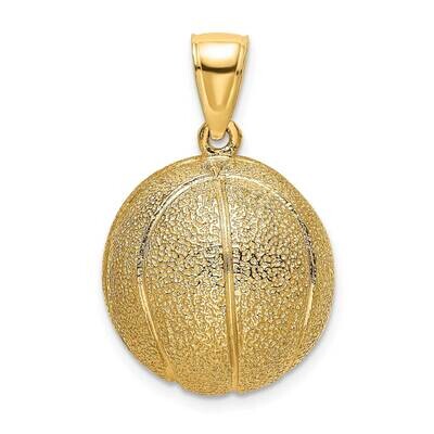 Basketball Charm 14k Gold 3-D Textured K8750, MPN: K8750, 637218020546