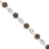 Smokey Quartz Bracelet Sterling Silver QX862SQ, MPN: QX862SQ, 883957483504