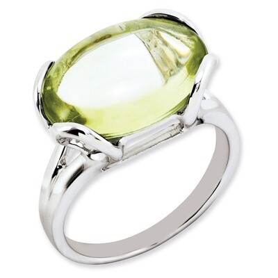 Oval Lemon Quartz Ring Sterling Silver QR2952LQ, MPN: QR2952LQ, 886774198026