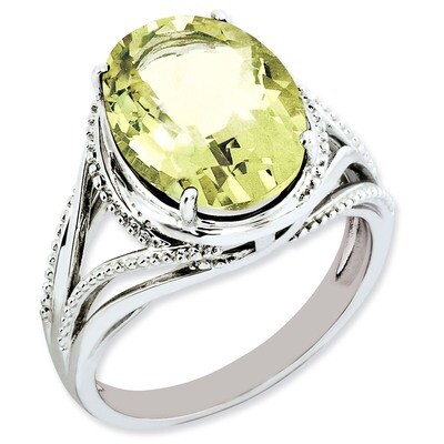 Lemon Quartz Ring Sterling Silver QR3085LQ, MPN: QR3085LQ, 883957403991
