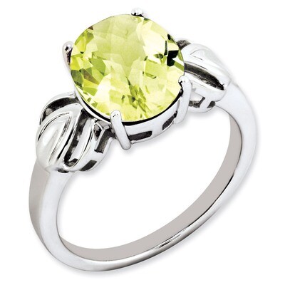 Oval Lemon Quartz Ring Sterling Silver QR3197LQ, MPN: QR3197LQ, 883957404417