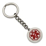 Red Paint Inlay Medical Key Chain Stainless Steel Polished SRK141 by Chisel, MPN: SRK141, 191101644…