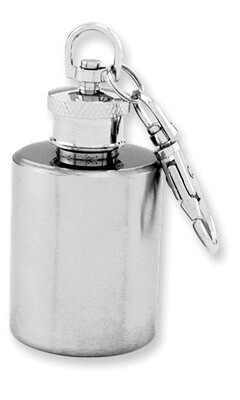 Brushed 1Oz Round Mini Key Chain Flask Stainless Steel GP2734