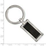 Polished Black Acrylic Key Chain Stainless Steel Brushed SRK145, MPN: SRK145, 191101054969