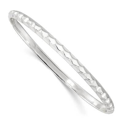4mm Slip-On Bangle Sterling Silver Textured QB1389, MPN: QB1389, 191101781452