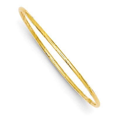 2.5mm Grooved Slip-on Bangle 14k Gold DB571, MPN: DB571, 886774309804