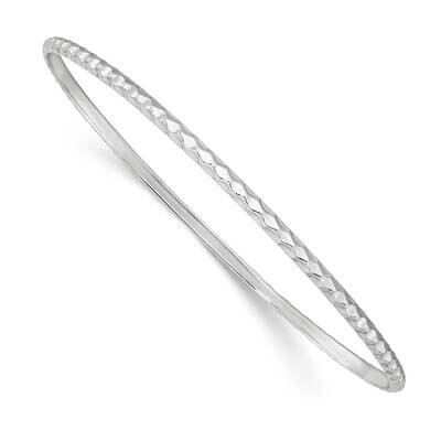 2.5mm Textured Slip-On Bangle Sterling Silver Polished QB1390, MPN: QB1390, 191101781445