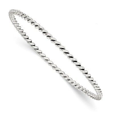 3mm Twisted Slip-on Bangle Sterling Silver Antiqued QB920, MPN: QB920, 886774749020